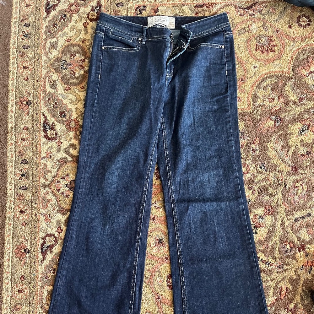 WHBM embroidered flare leg jeans